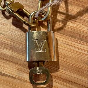 Louis Vuitton Gold and Silver Padlock Keychain